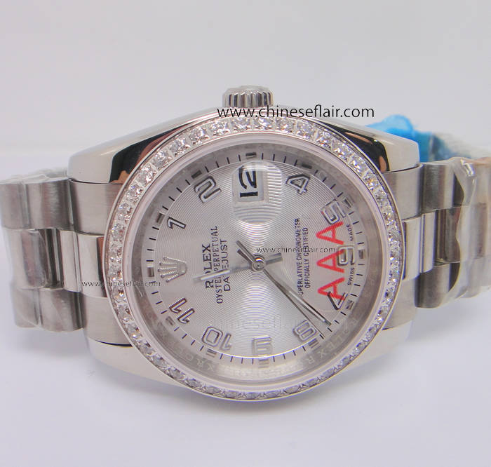 Copy Rolex Datejust Men Watch SS Diamond Bezel